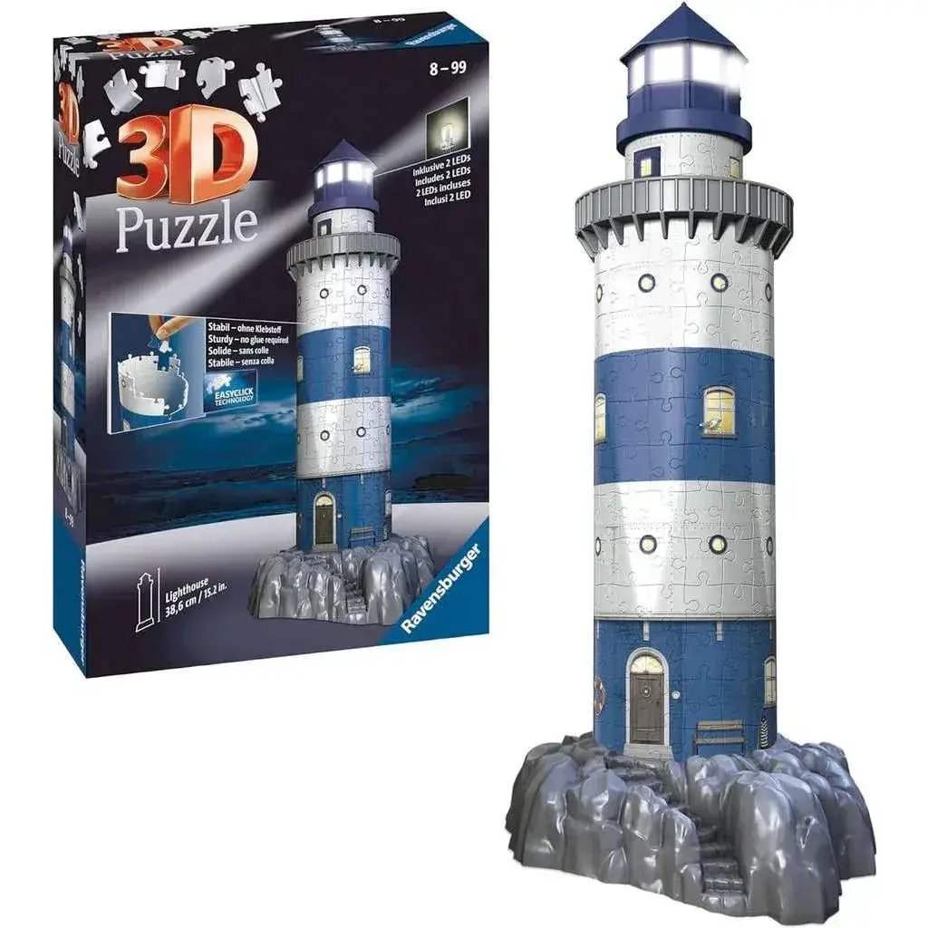 Lighthouse Night Edition 3D Jigsaw Puzzle With LEDs - ToylandEU
