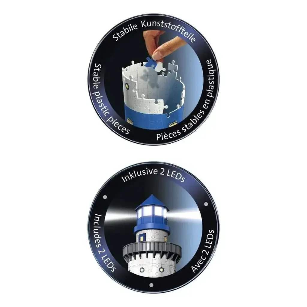 Lighthouse Night Edition 3D Jigsaw Puzzle With LEDs - ToylandEU
