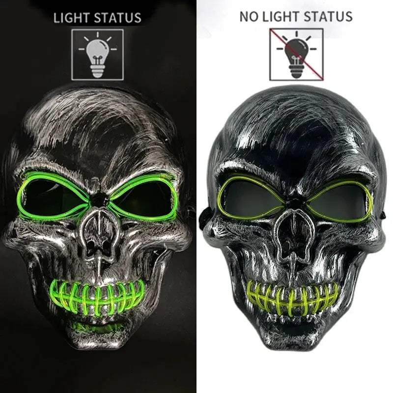  Light Up Skull Mask Halloween Mask LED Glow -  ToylandEU™
