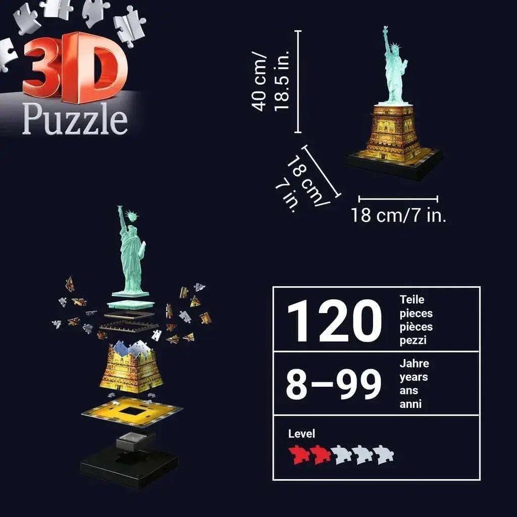  Light Up Statue Of Liberty 3D Jigsaw Puzzle 120 Piece -  ToylandEU™