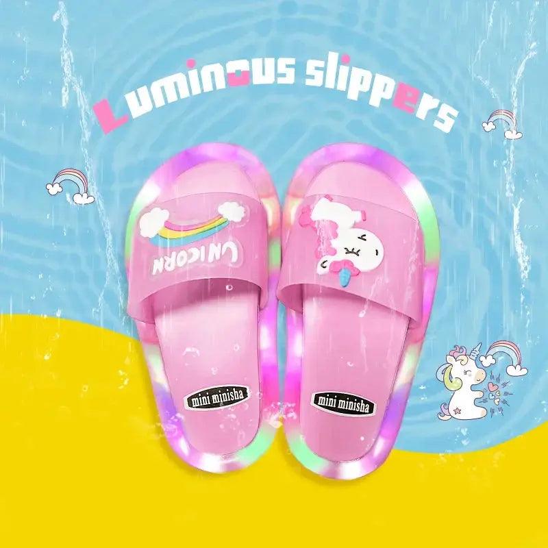  Light Up Unicorn Kids Slippers Unisex Cartoon Shoes -  ToylandEU™