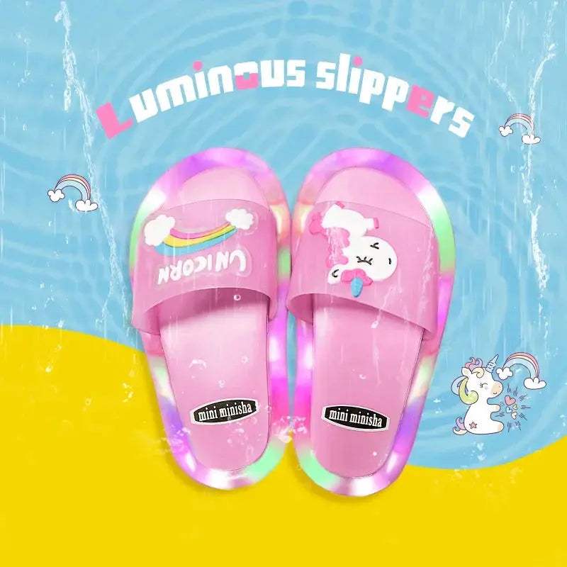  Light Up Unicorn Kids Slippers Unisex Cartoon Shoes -  ToylandEU™