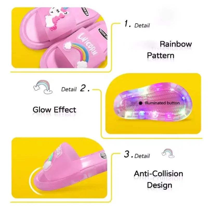  Light Up Unicorn Kids Slippers Unisex Cartoon Shoes -  ToylandEU™