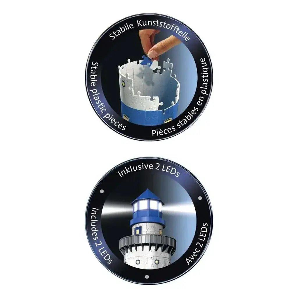  Lighthouse Night Edition 3D Jigsaw Puzzle With LEDs Light Up -  ToylandEU™