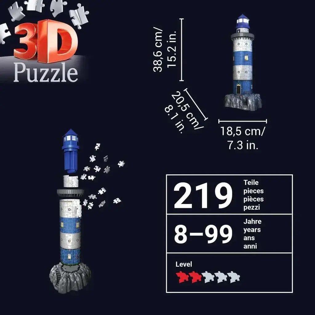  Lighthouse Night Edition 3D Jigsaw Puzzle With LEDs Light Up -  ToylandEU™