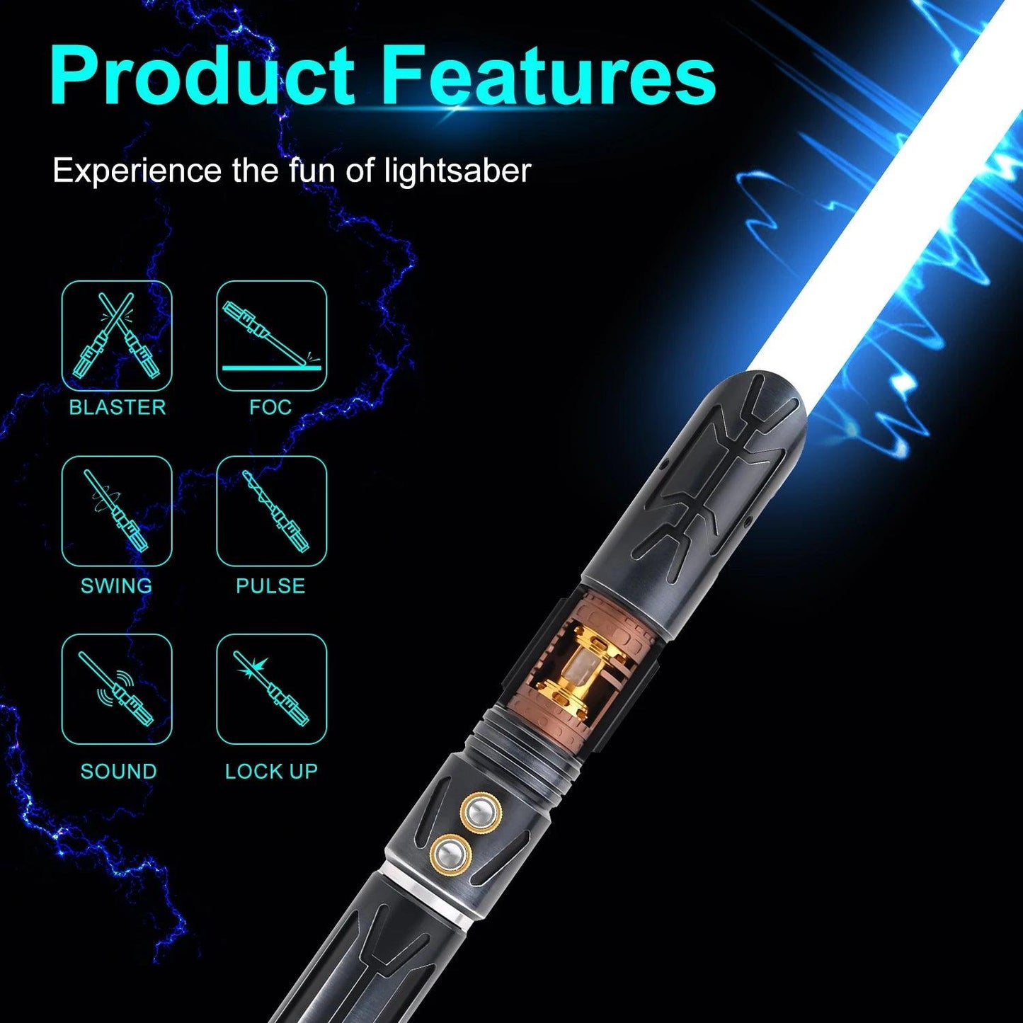  Lightsaber | Neo Pixel 82cm Metal Handle | Toylandeu™ 