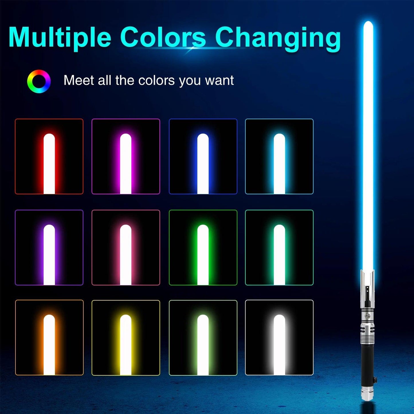  Lightsaber RGB LED Blade Metal Handle Toylandeu™ 