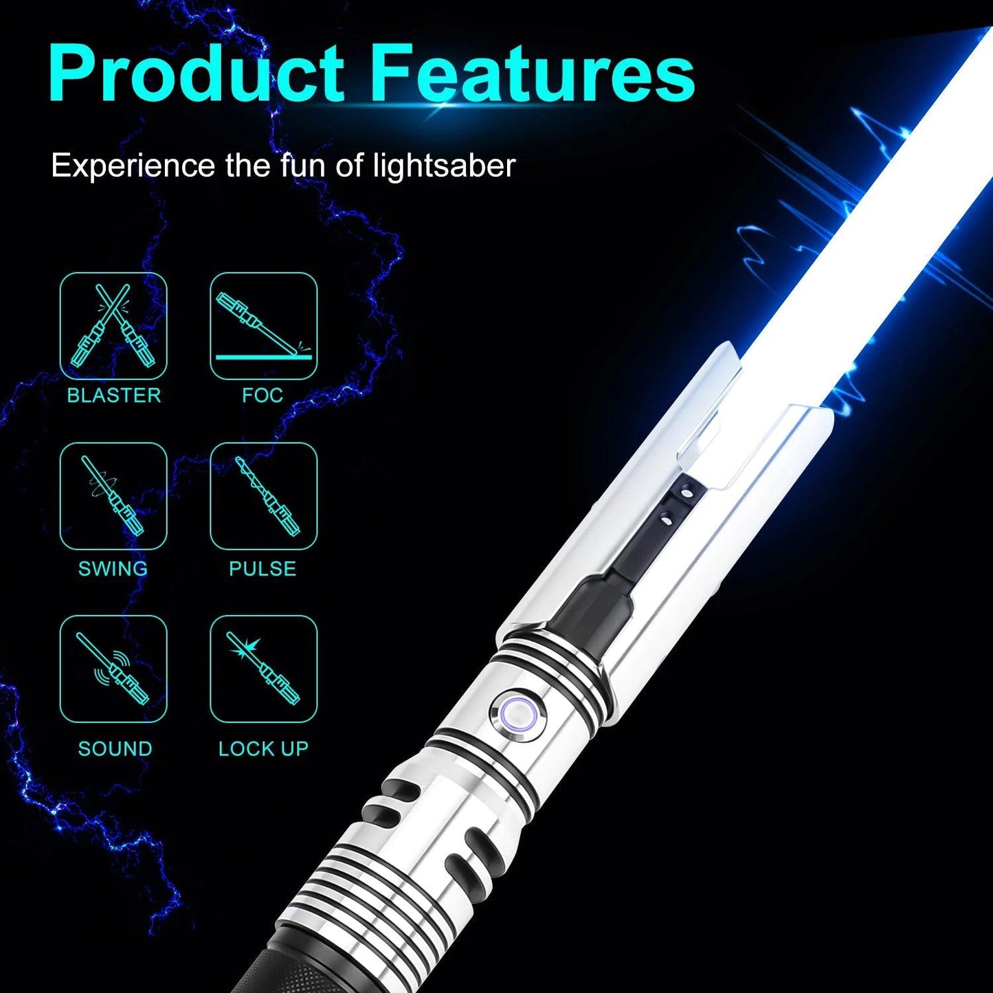  Lightsaber RGB LED Blade Metal Handle Toylandeu™ 