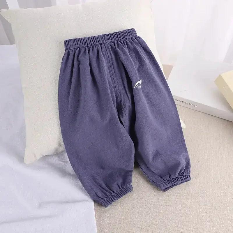 Lightweight Elastic Waist Cotton Linen Unisex Kids Pants Pro -  ToylandEU™