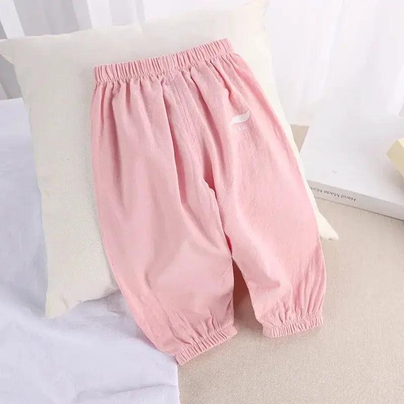  Lightweight Elastic Waist Cotton Linen Unisex Kids Pants Pro -  ToylandEU™