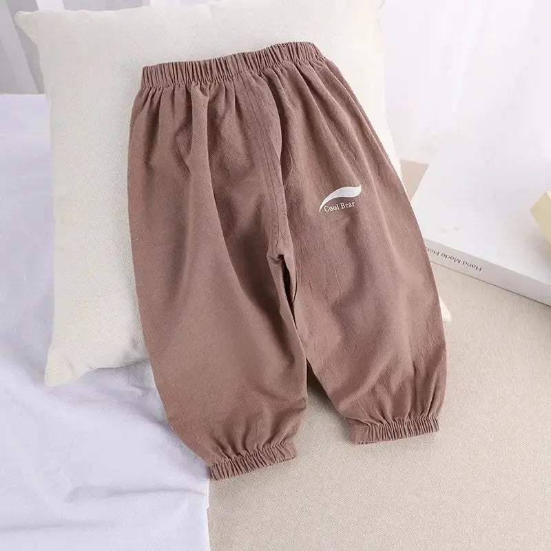  Lightweight Elastic Waist Cotton Linen Unisex Kids Pants Pro -  ToylandEU™