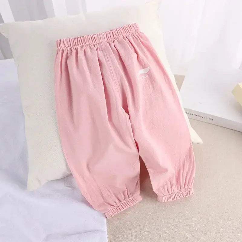  Lightweight Elastic Waist Cotton Linen Unisex Kids Pants Pro -  ToylandEU™