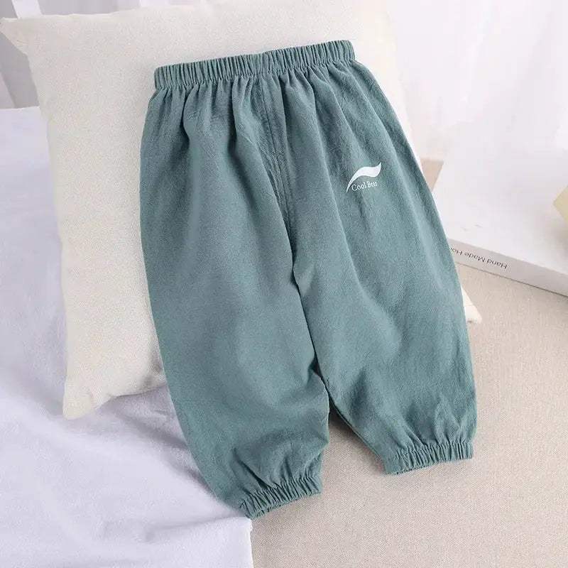  Lightweight Elastic Waist Cotton Linen Unisex Kids Pants Pro -  ToylandEU™