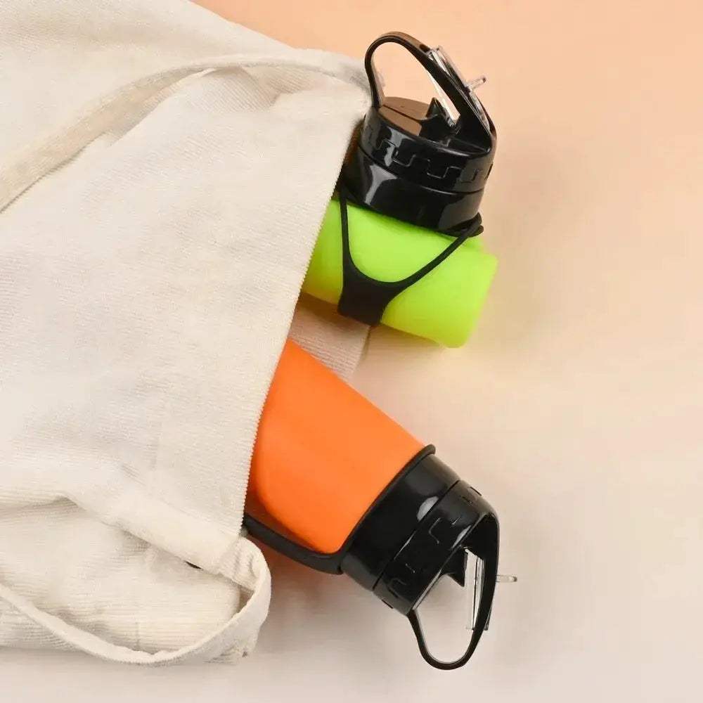 Lightweight Foldable Silicone Water Bottle 600ml For Hiking - ToylandEU