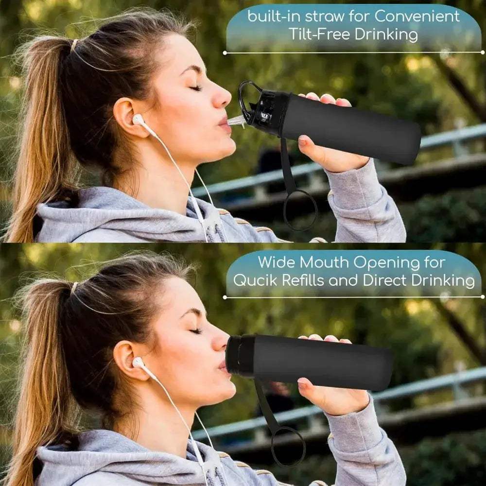 Lightweight Foldable Silicone Water Bottle 600ml For Hiking - ToylandEU