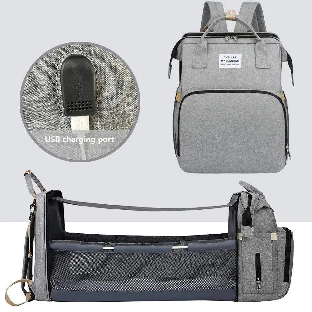 Lightweight Folding Crib Diaper Bag With Large Capacity - ToylandEU