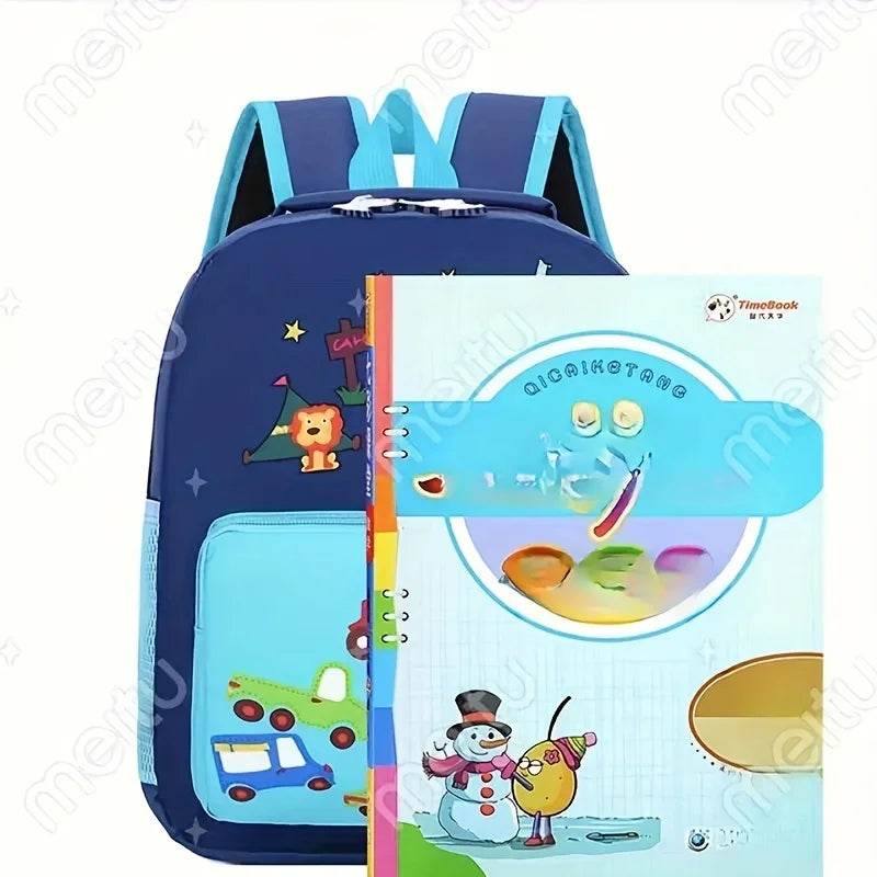 Lightweight Kids Backpack Waterproof Embroidered Cartoon Animal Design For Ages 7 To 13 Unisex - ToylandEU