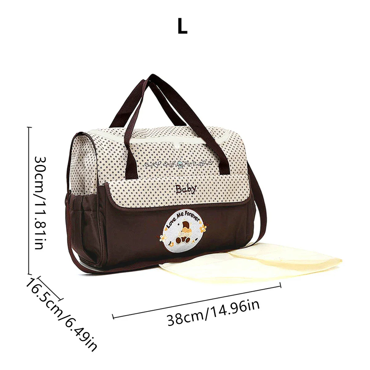 Lightweight Large capacity fashion waterproof cartoon bear One shoulder oblique span bag Mom bag portable mommy bag diaper bag - ToylandEU