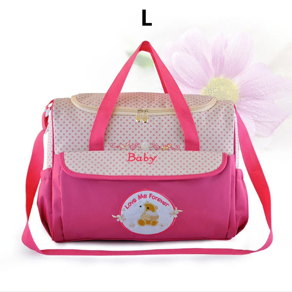 Lightweight Large capacity fashion waterproof cartoon bear One shoulder oblique span bag Mom bag portable mommy bag diaper bag - ToylandEU
