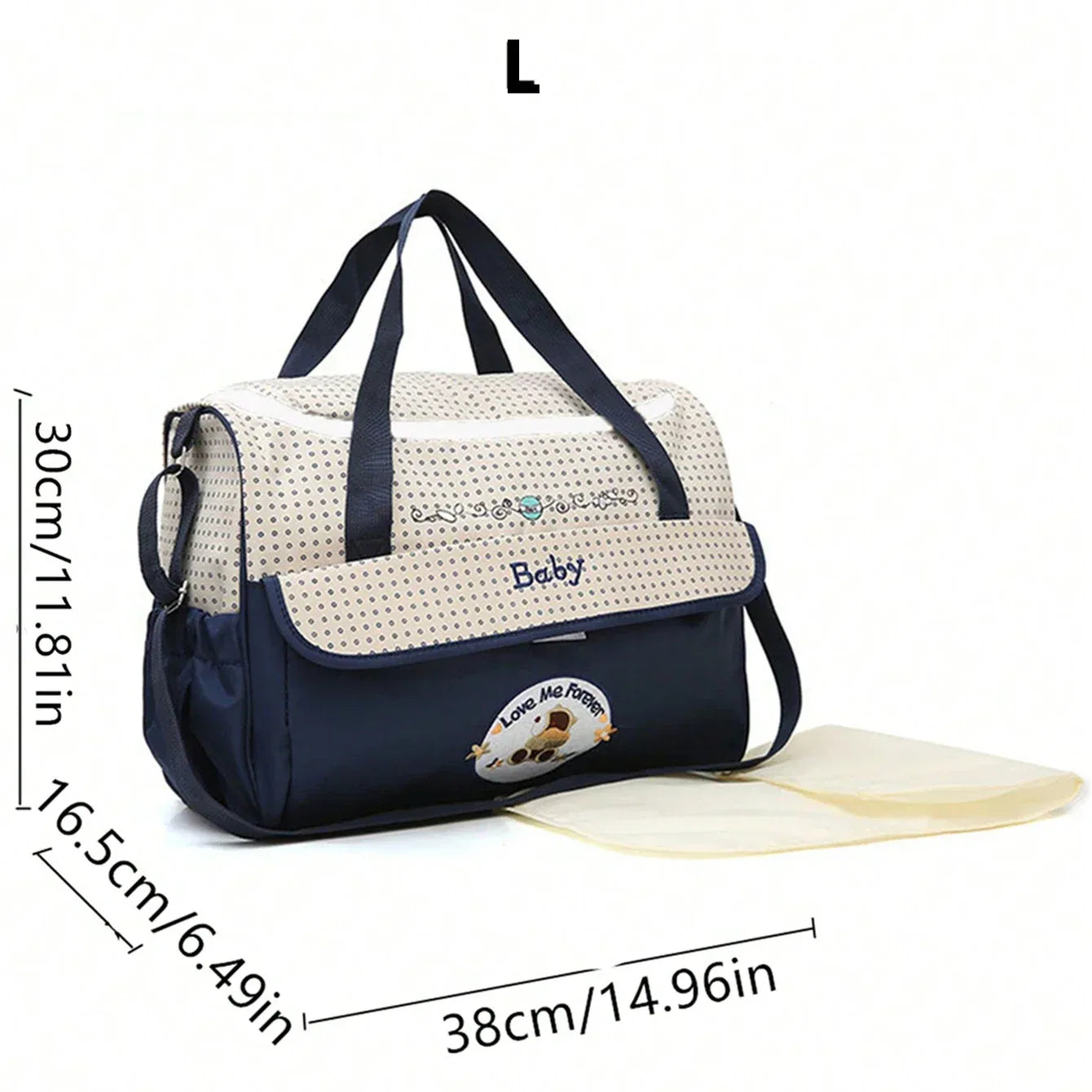 Lightweight Large capacity fashion waterproof cartoon bear One shoulder oblique span bag Mom bag portable mommy bag diaper bag - ToylandEU