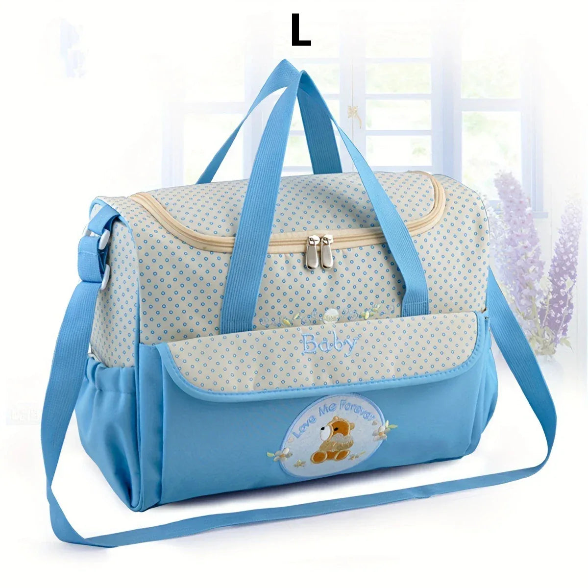 Lightweight Large capacity fashion waterproof cartoon bear One shoulder oblique span bag Mom bag portable mommy bag diaper bag - ToylandEU