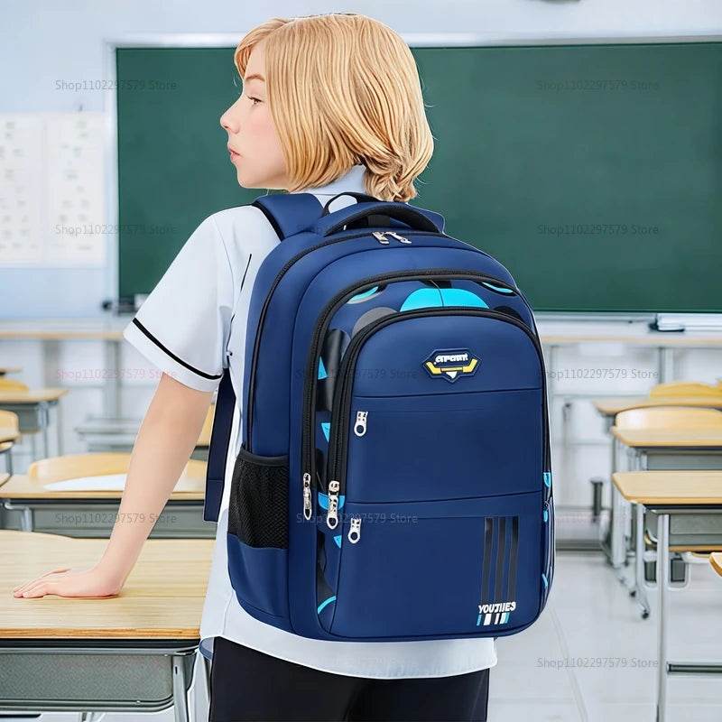 Lightweight Unisex School Backpack For Elementary Students Ages Six To Twelve Large Capacity Casual Preppy Style - ToylandEU