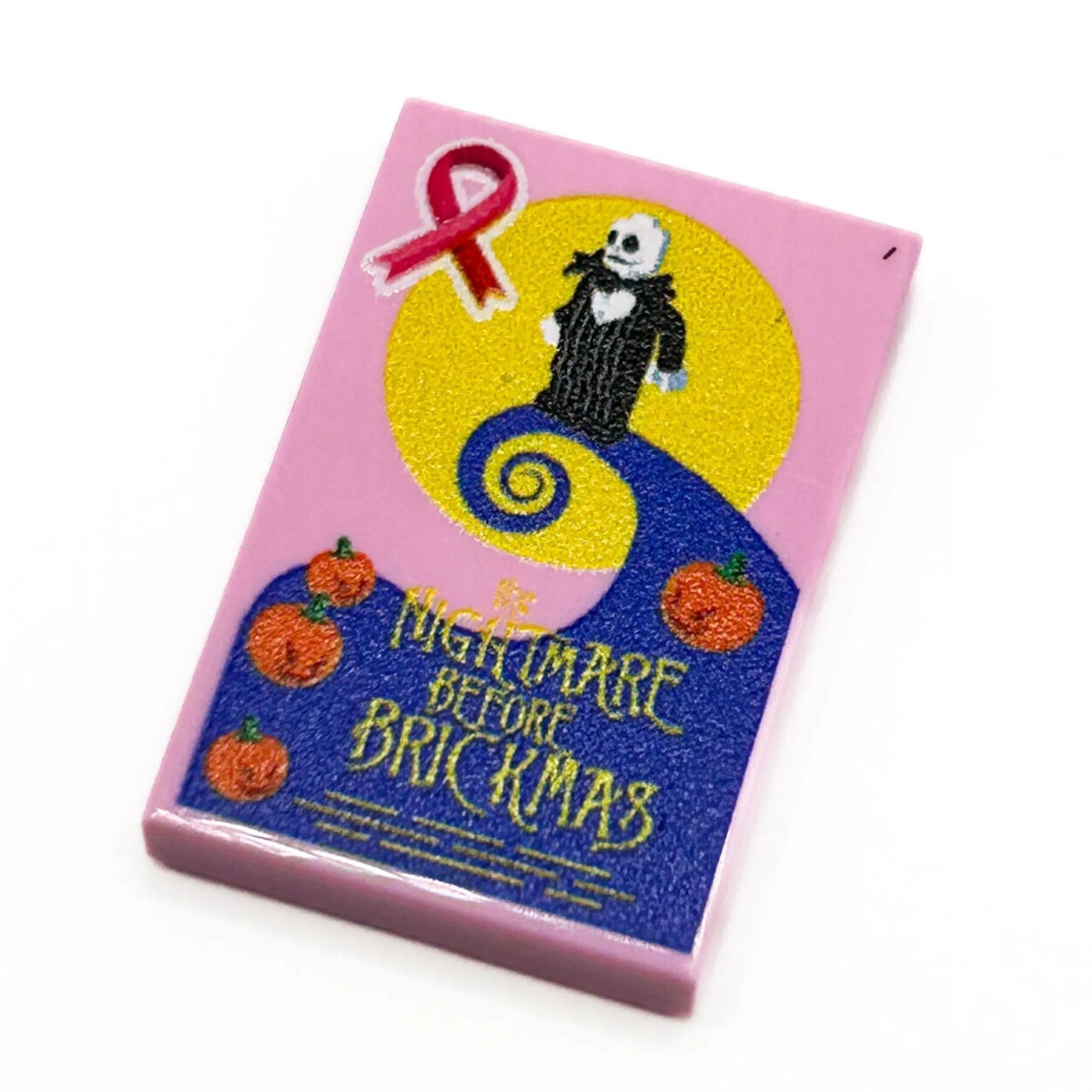 Limited Production! Pink (Break Cancer Awareness) The Nightmare Before Brickmas Movie Cover (2x3 Tile) - B3 Customs - ToylandEU