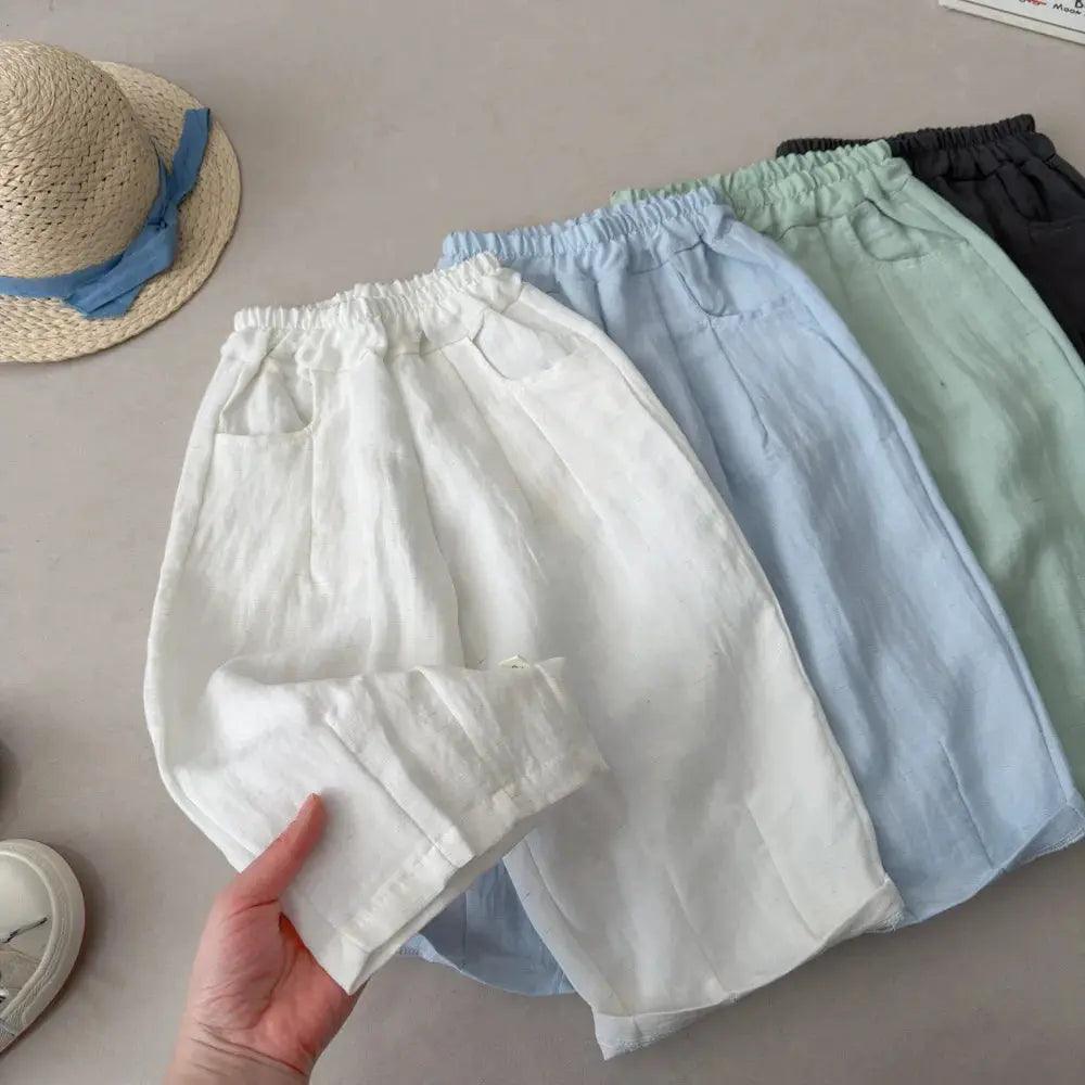  Linen Kids Loose Pants Breathable Summer Unisex Harem -  ToylandEU™