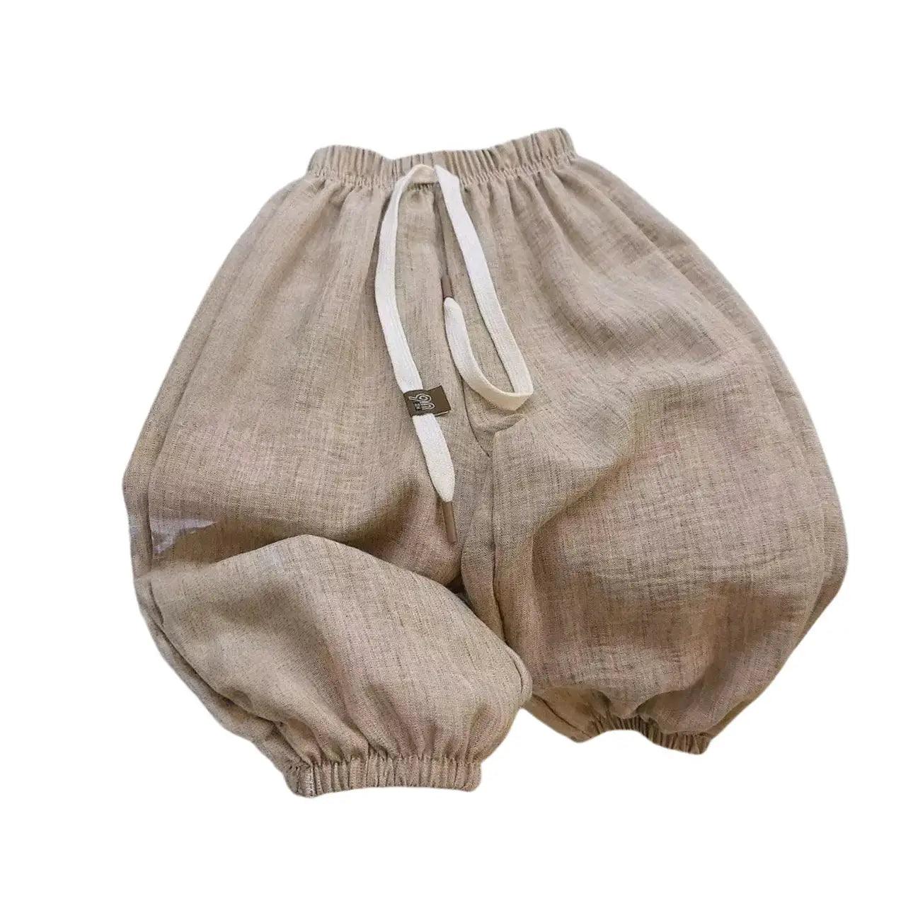  Cotton Linen Kids Pants Anti Mosquito Elastic Waist -  ToylandEU™