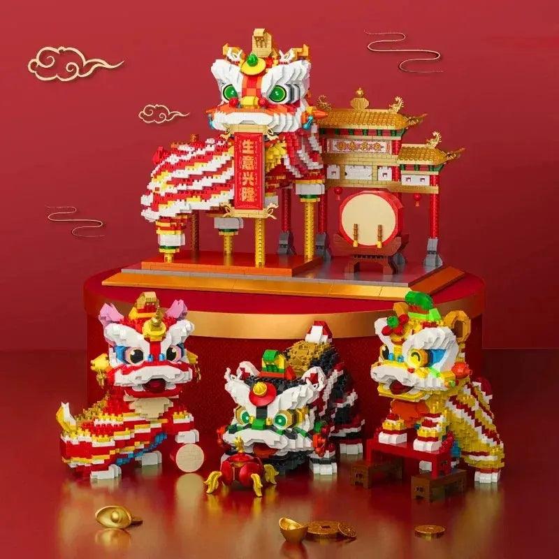  Lion Dance Building Blocks Self Locking Bricks Gift Set -  ToylandEU™