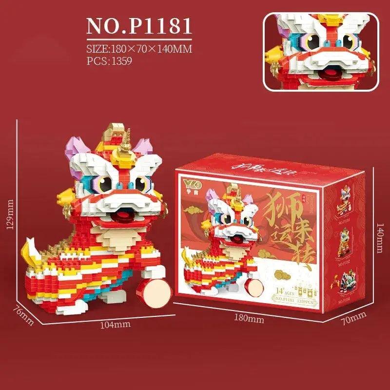  Lion Dance Building Blocks Self Locking Bricks Gift Set -  ToylandEU™