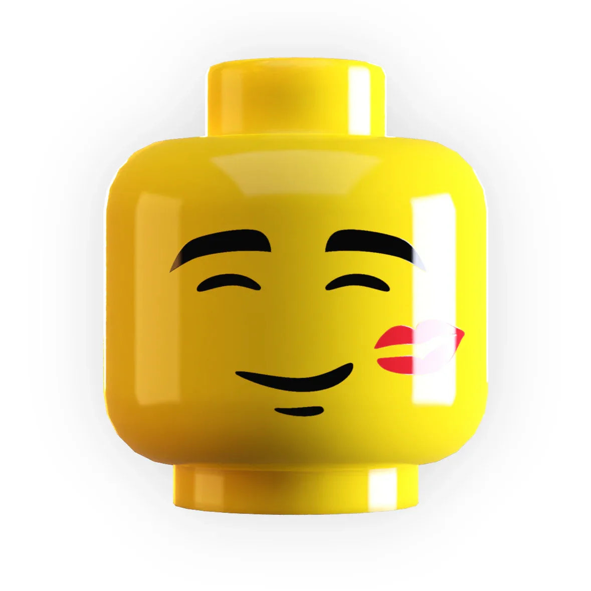 Figure Head For LEGO Figures With Lipstick Kiss Print On Authentic LEGO Element - ToylandEU