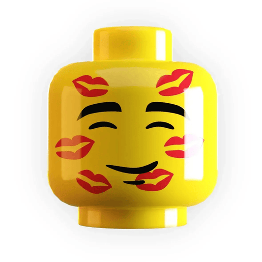 LEGO Figure Head Lipstick Kiss Print on Authentic LEGO Element by B3 Customs Collectible - ToylandEU