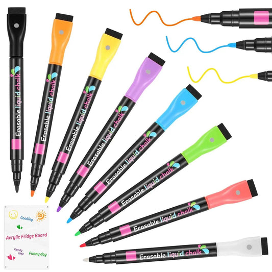  Liquid Chalk Markers Eight Color Vibrant Whiteboards -  ToylandEU™