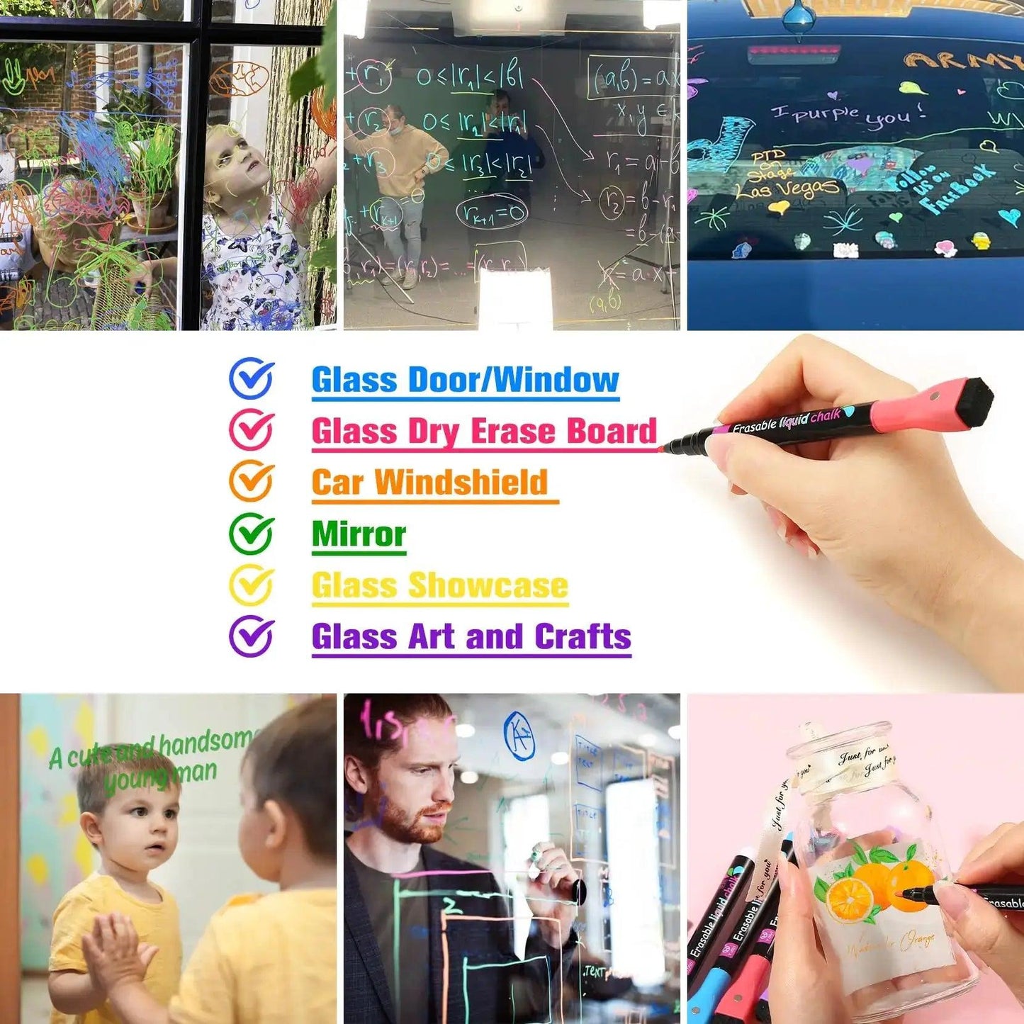  Liquid Chalk Markers Eight Color Vibrant Whiteboards -  ToylandEU™