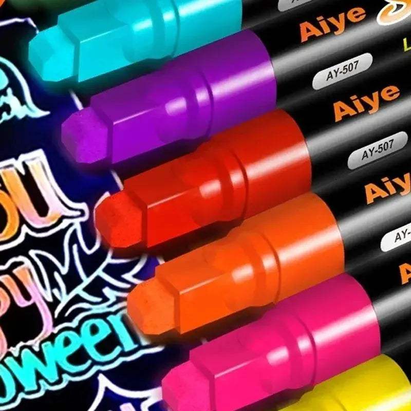 8 Colors 7mm Liquid Erasable Chalk Markers Pens Washable & Wet Erase Neon Makers for Blackboard Chalkboard Signs Glass Window - ToylandEU