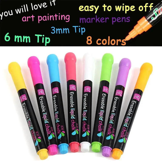  Liquid Chalk Markers for Glass and Whiteboards Safe -  ToylandEU™