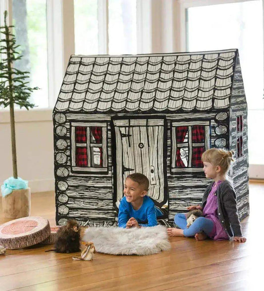 Log Cabin Tent For Kids With Realistic Woodgrain Design - ToylandEU