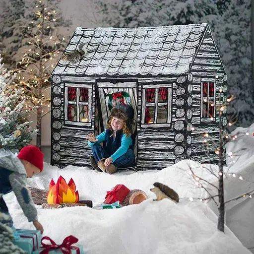 Log Cabin Tent For Kids With Realistic Woodgrain Design - ToylandEU