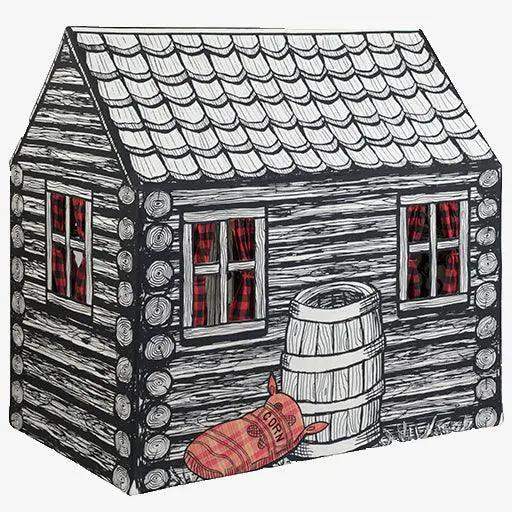 Log Cabin Tent For Kids With Realistic Woodgrain Design - ToylandEU