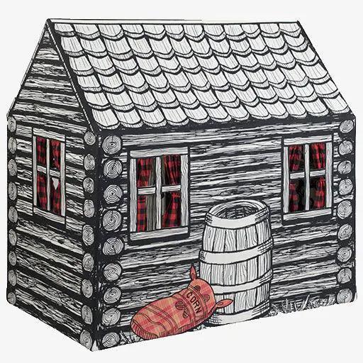  Log Cabin Tent For Kids Realistic Woodgrain Design -  ToylandEU™