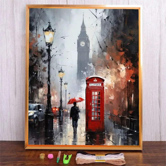 London Cityscape Cross Stitch DIY Kit 11CT/14CT - Handmade Embroidery Scenery for Modern Home Decor and Crafting - ToylandEU