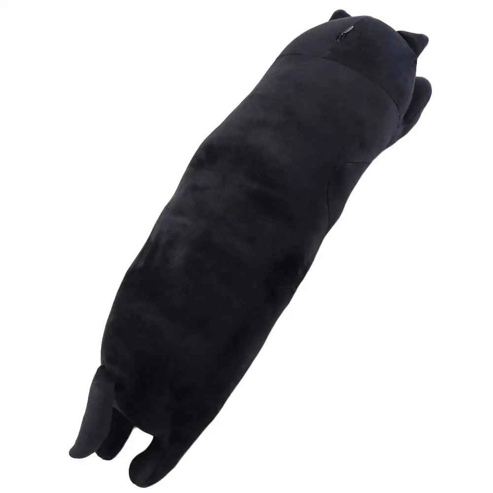  Long Cat Plush Pillow | Black 44cm Length | Toylandeu™ 