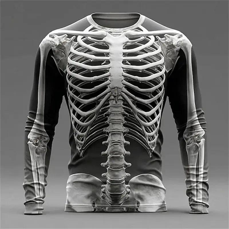  Mens Quick Dry Muscle Texture Print T Shirt Long Sleeve -  ToylandEU™