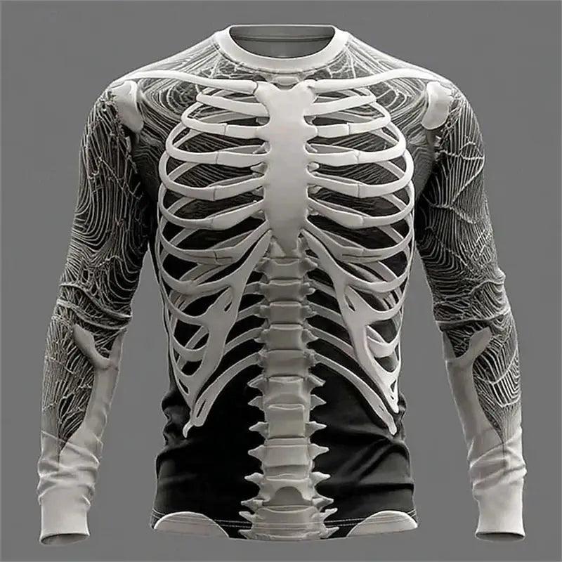 Mens Quick Dry Muscle Texture Print T Shirt Long Sleeve -  ToylandEU™