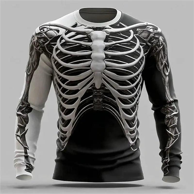  Mens Quick Dry Muscle Texture Print T Shirt Long Sleeve -  ToylandEU™