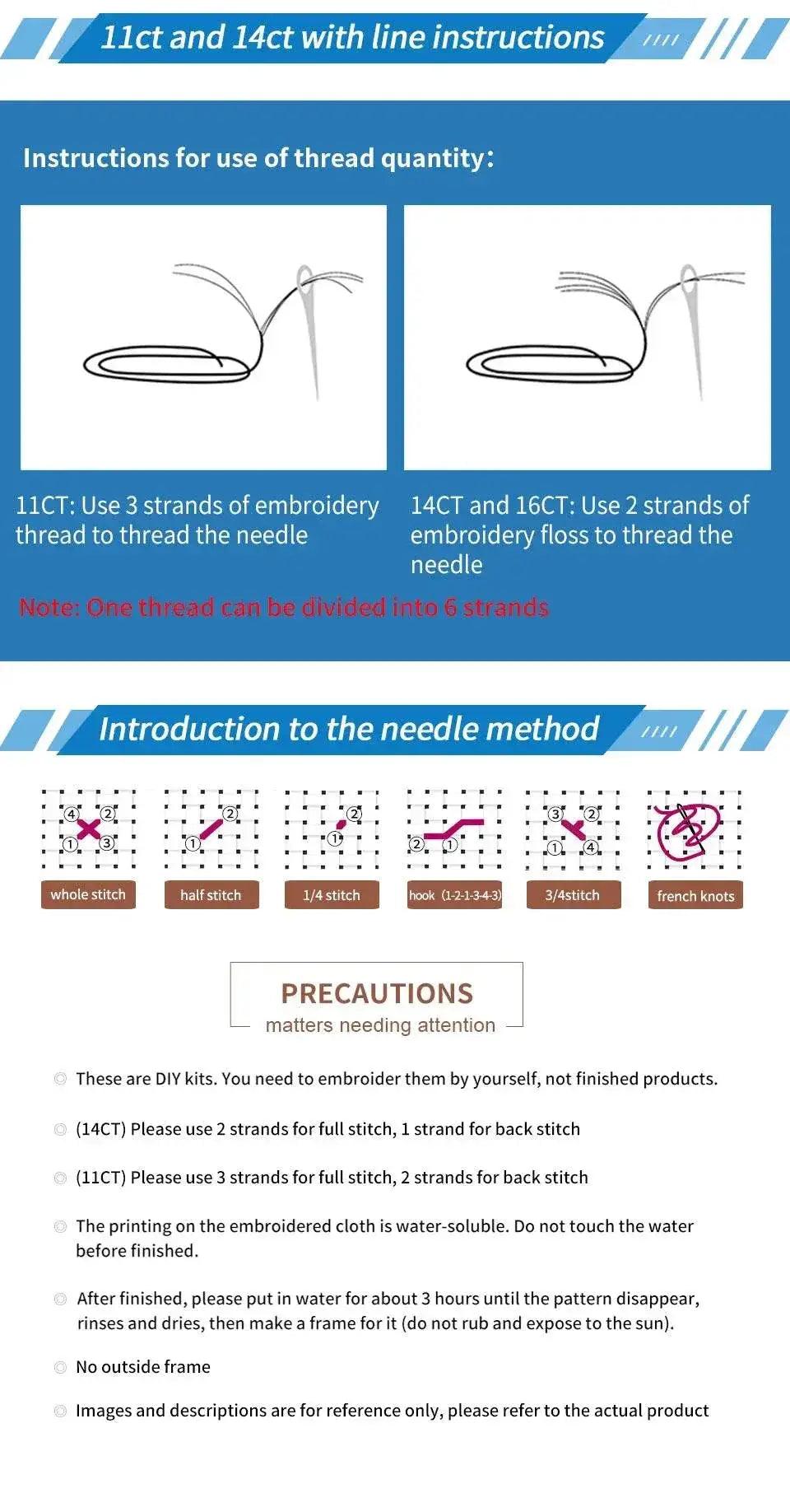  Long Time Farewell Character Cross Stitch Kits - 14ct, 16ct, 11ct Counted Printed Canvas Fabric DIY Embroidery Set for Home Decoration -  ToylandEU™