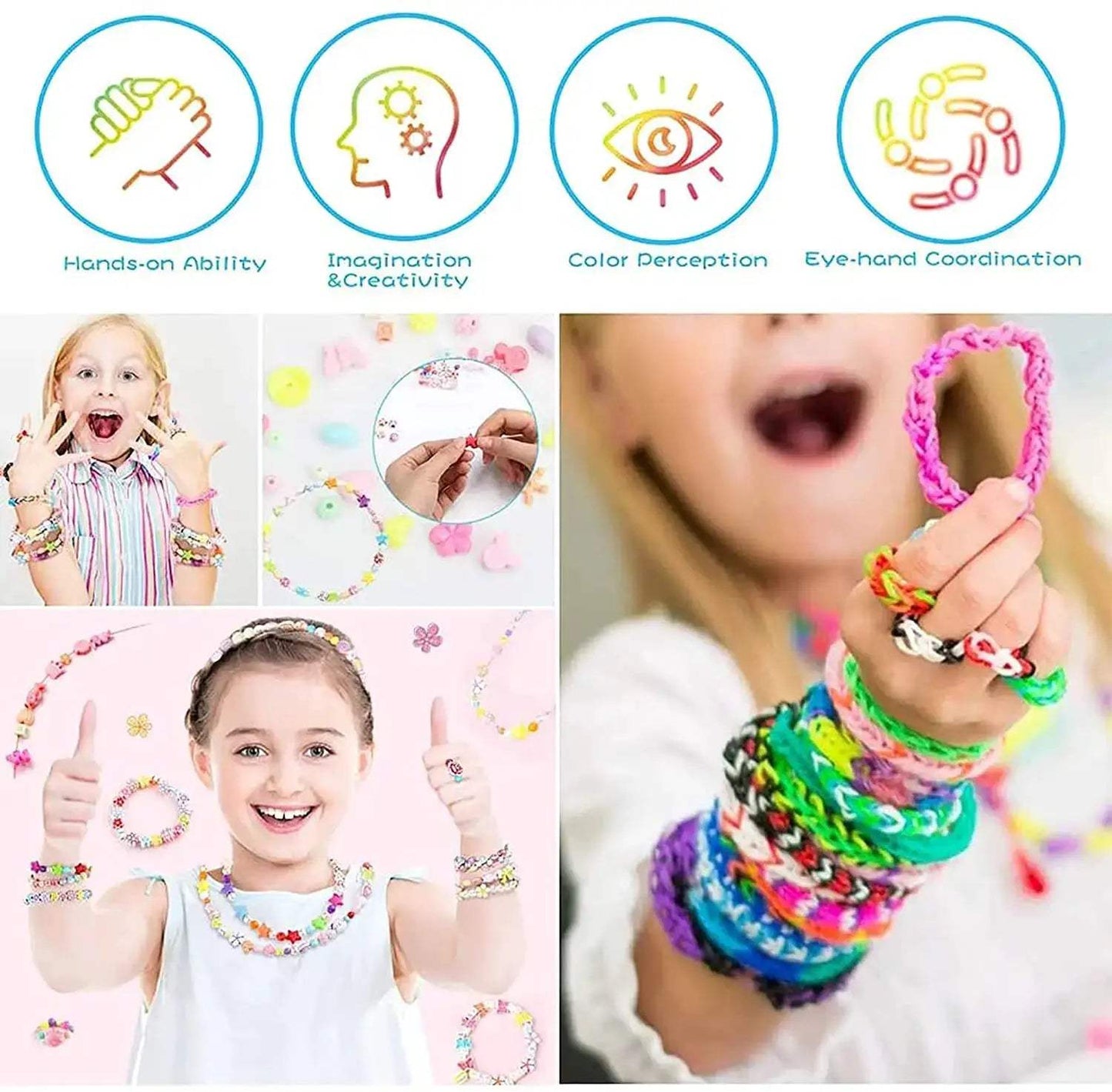 Loom Bands Bracelet Kit With 12 Vibrant Colors For Girls - ToylandEU