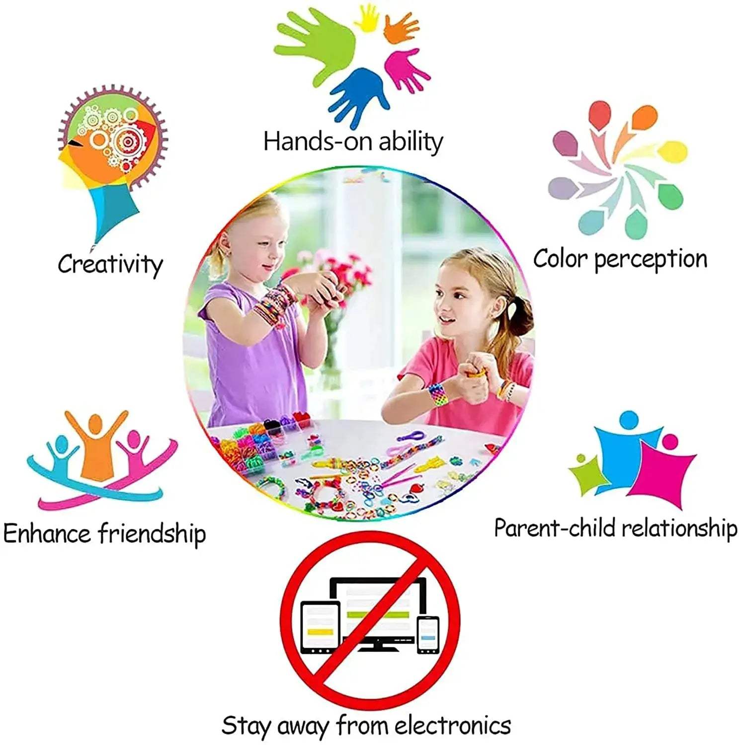 Loom Bands Bracelet Kit With 12 Vibrant Colors For Girls - ToylandEU