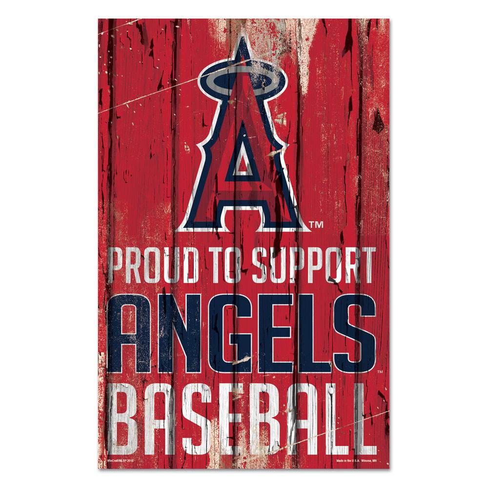 Los Angeles Angels 11x17 Wood Sign Proud to Support - ToylandEU